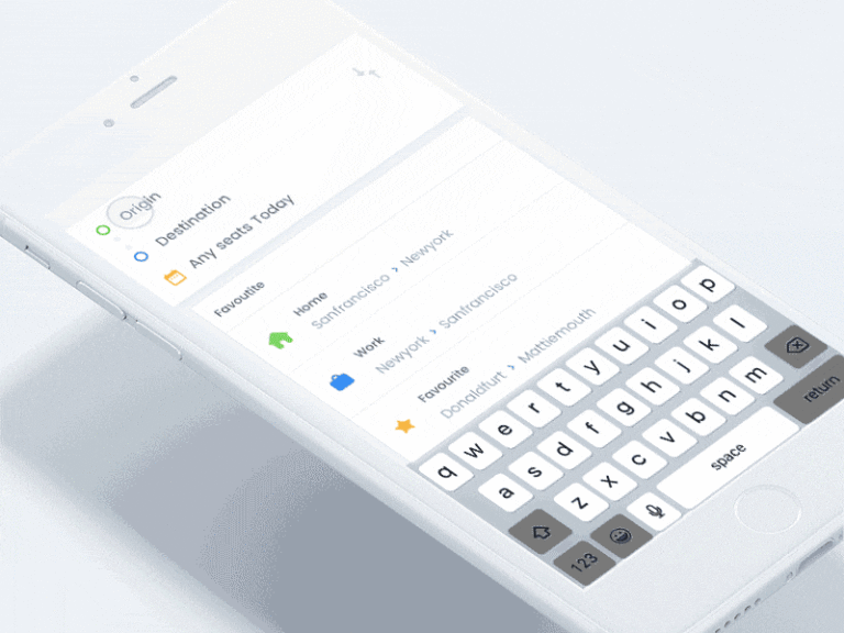 Bus ticket booking app Gif