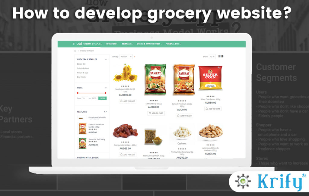 Grocery website design and development