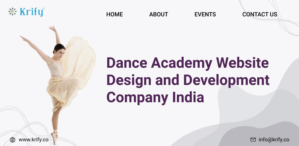 Dance academy website design and development company in India