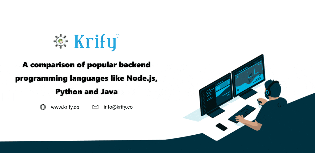 popular backend programming languages like Node JS, Python and Java