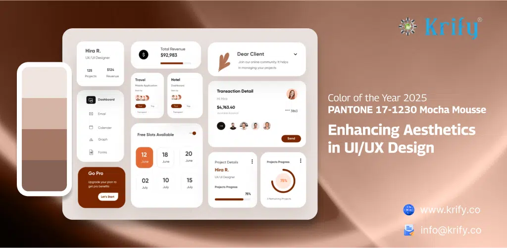 Color of the Year 2025 PANTONE 17-1230 Mocha Mousse: Enhancing Aesthetics in UI/UX Design